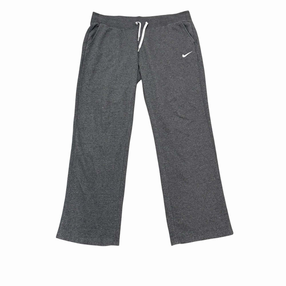 Nike Women's Club Swoosh Fleece Open Hem Pants 683765-071 Gray Size‎ XL